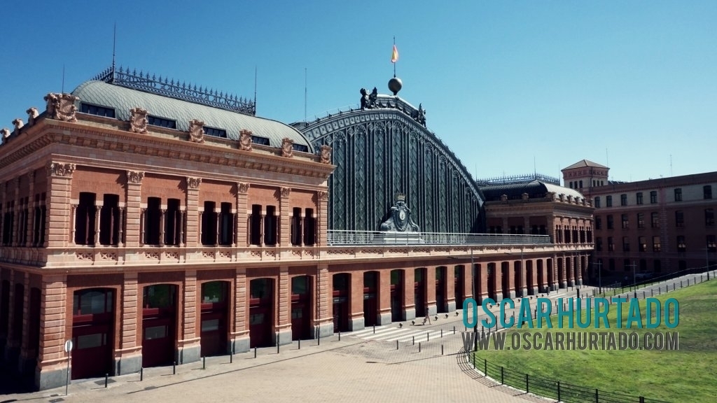 View of the Atocha Station during one summer afternoon in Madrid Spain