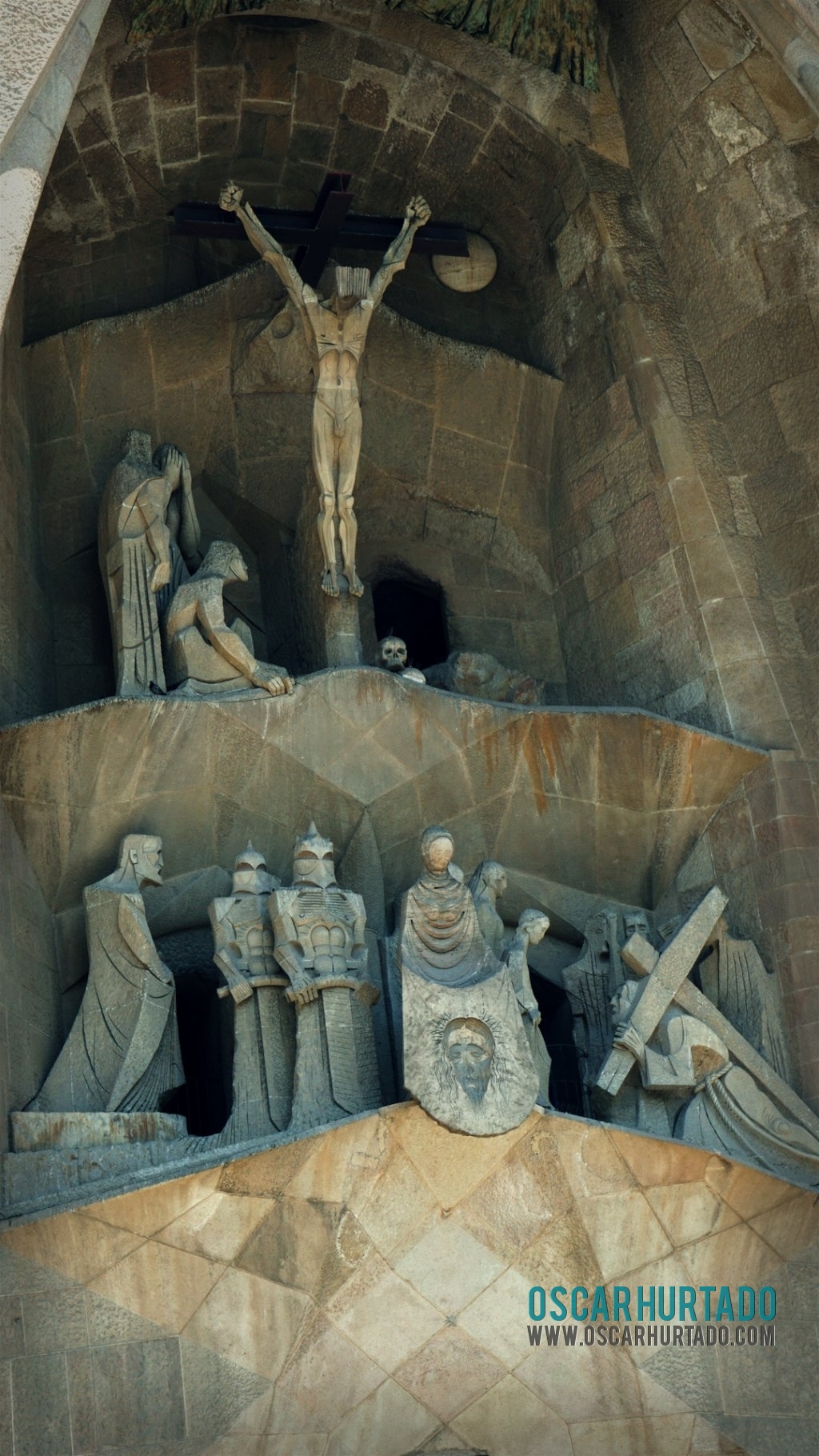 The Gothic representation of The Passion of Christ found in the Basilica de la Sagrada Familia of Barcelona Spain