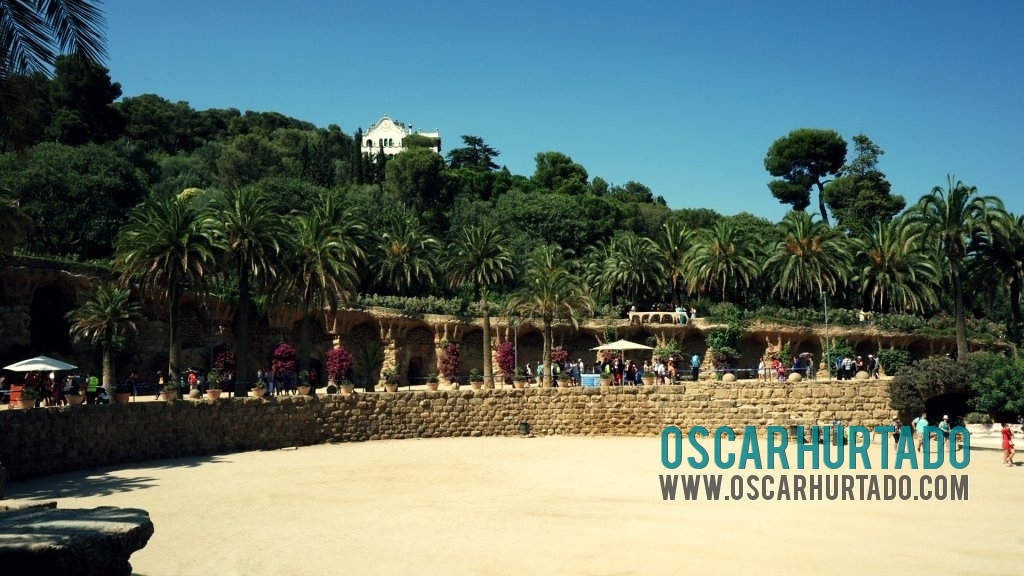 A visit to Parc Güell during one summer afternoon in Barcelona Spain