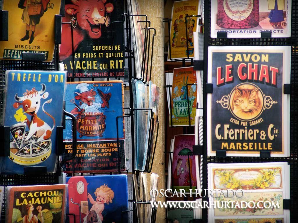 Typical parisian imagery and advertising