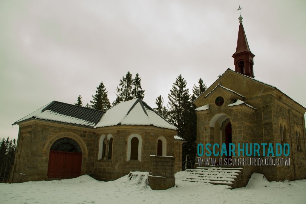 View of the beautiful Chapel of Maria Rast am Stein during winter season