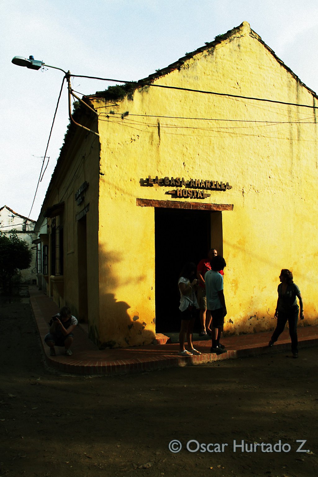 The entrance to La Casa Amarilla Hostel in Mompox