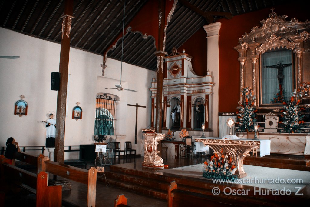 The interior and shrine of the Minor Basilica of San Agustín in Mompox
