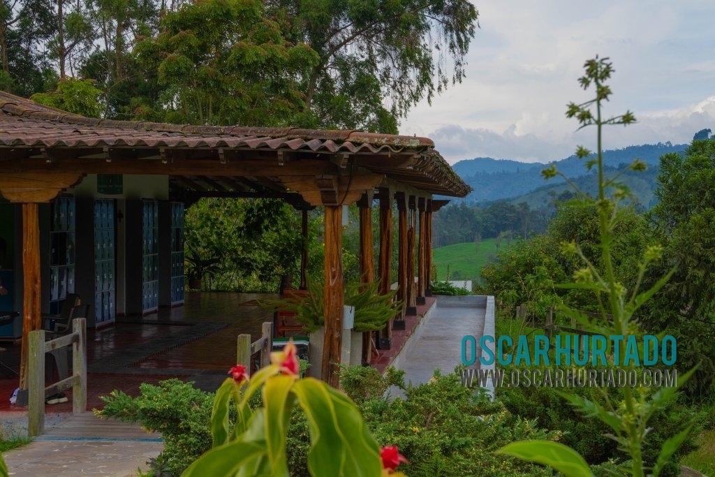 Architecture vs landscape present in the beautiful setting surrounding El Otoño hot springs
