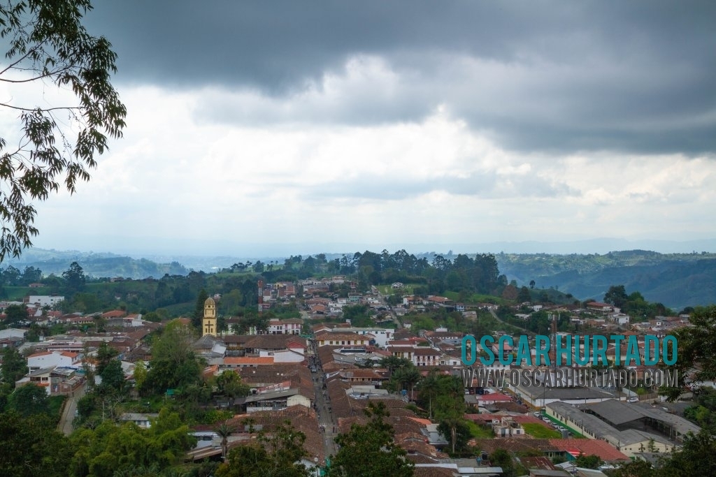 Beautiful view of the town of Salento as seen from the lookout hill