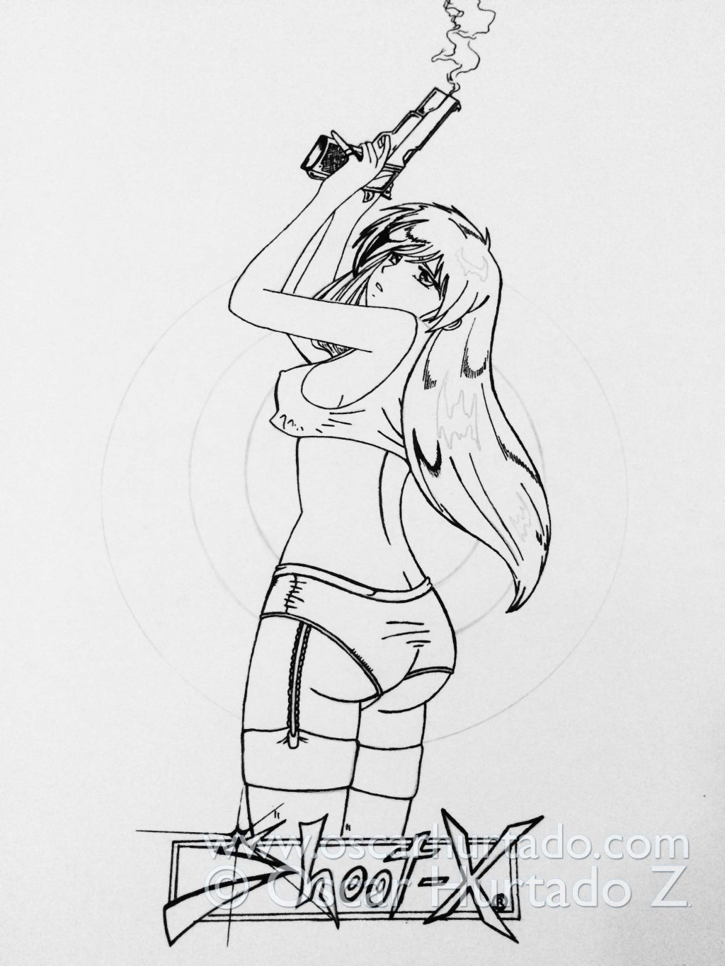Dangerous Bombshell - Ink drawing