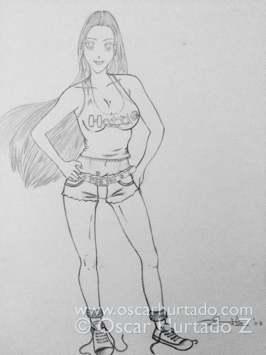 Hottie Girl - Pencil drawing (2003)