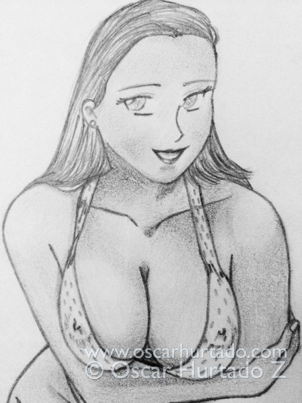 Top section of the pencil drawing titled Jen's Spice
