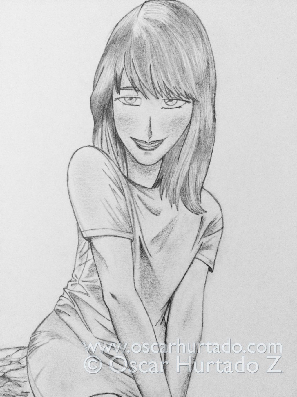 Top section of the pencil drawing titled Julenka